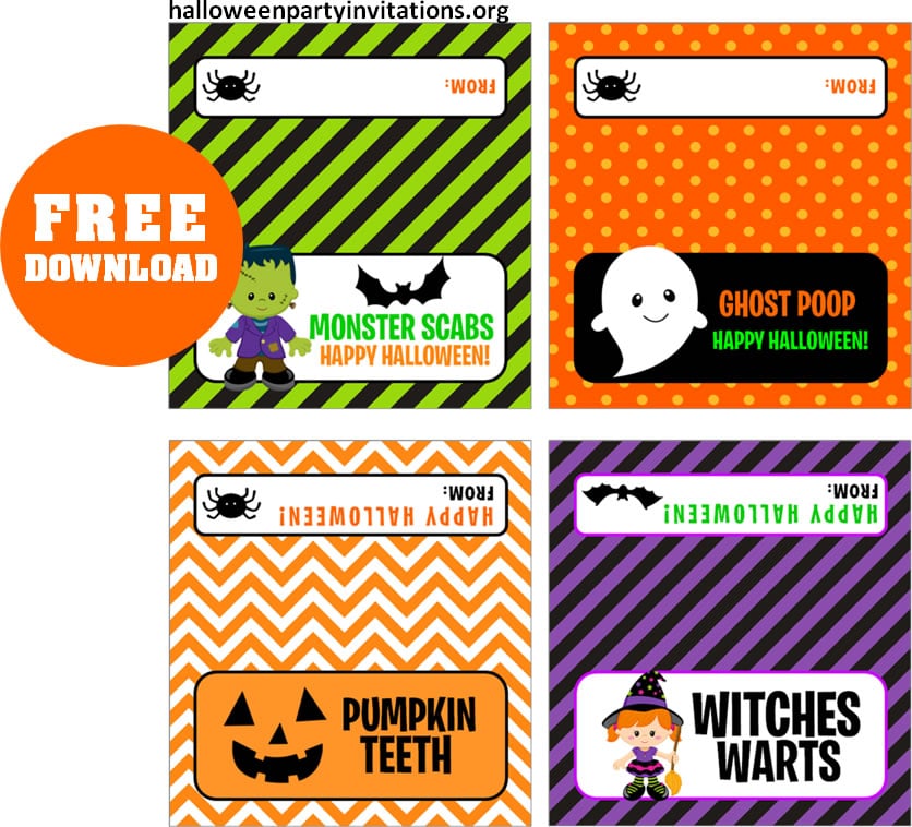Halloween candy bag toppers printable