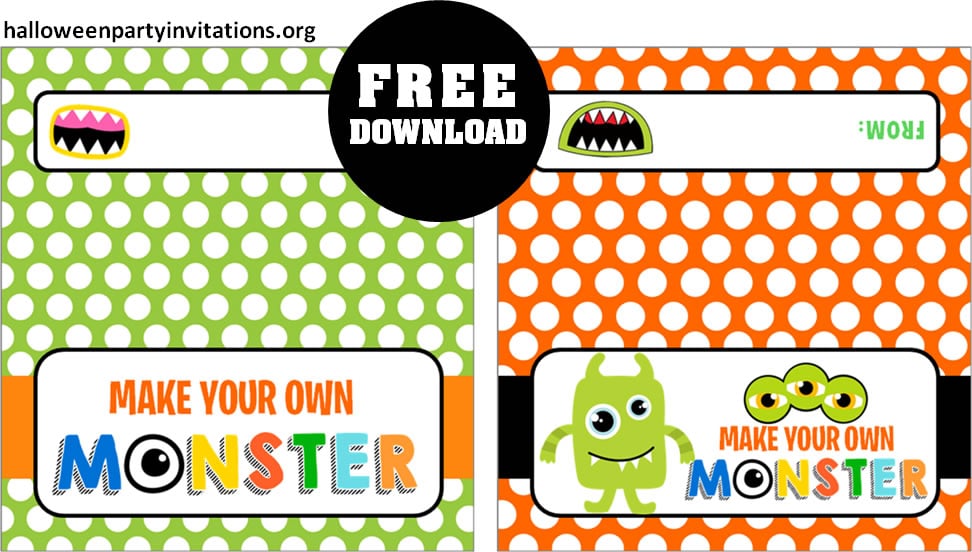 Halloween favor bag topper template