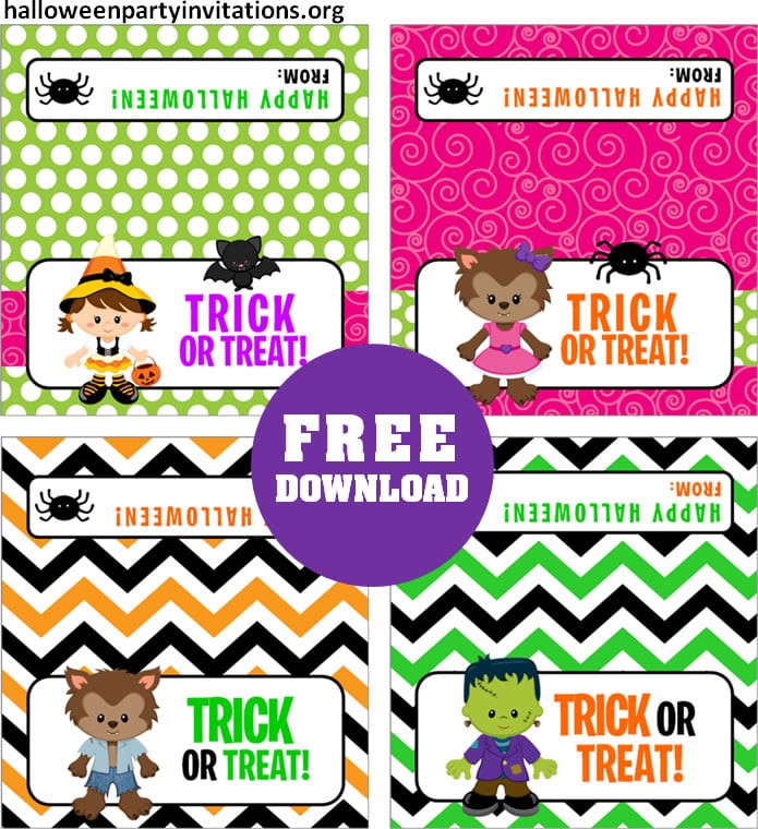 Trick or Treat Halloween bags toppers